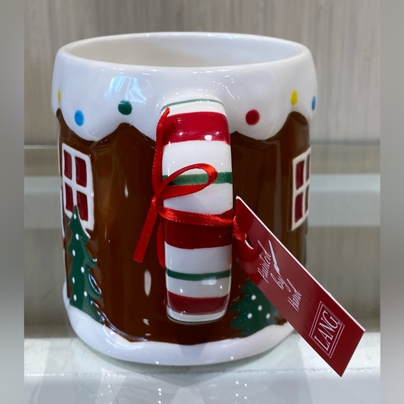 Lang Christmas Gingerbread House Ceramic Coffee Mug Cup Hand Painted NEW - Picture 4 of 4